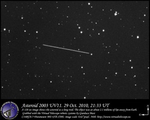 L'asteroide 2003 UV11 ripreso dal Virtual Telescope (2011)