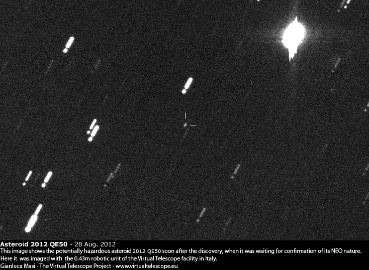 The potentially hazardous asteroid 2012 QE50