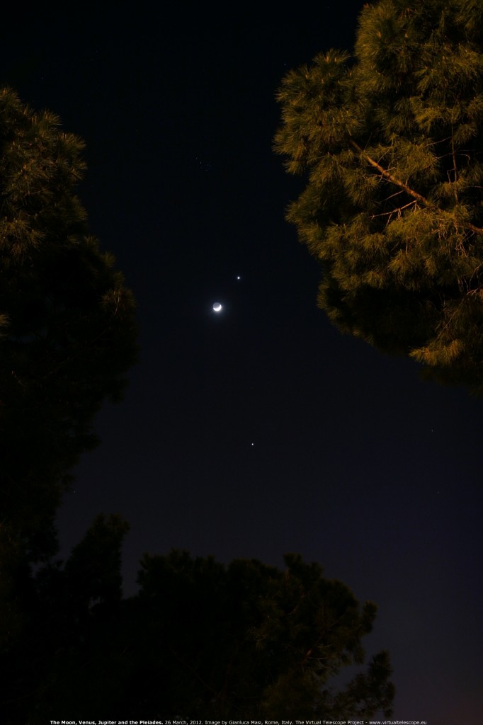The Moon, Venus and Jupiter, 26 Mar. 2012