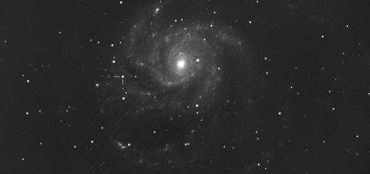 M101 and its supernova suspect, imaged at the Virtual Telescope on 25 Aug. 2011
