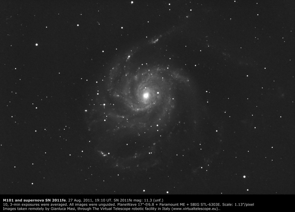 M101 and  SN 2011fe, 27 Aug. 2011