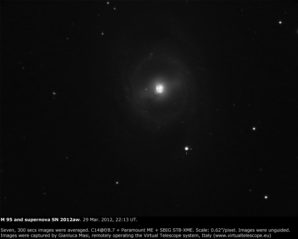 Supernova SN 2012aw in Messier 95 - The Virtual Telescope 