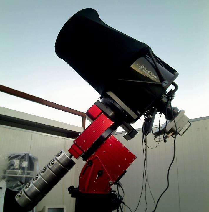 Lo strumento principale del Virtual Telescope installato su una robusta montatura equatoriale alla tedesca
