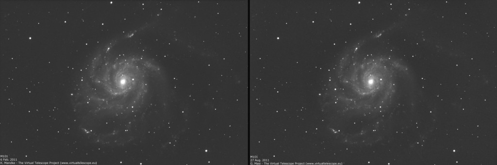 M101, before and after the SN 2011fe explosion