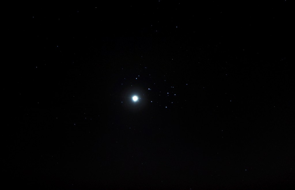 Venus and the Pleiades on 3 April 2012