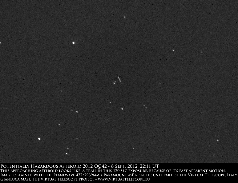The potentially hazardous asteroid 2012 QG42,  8 Sept. 2012