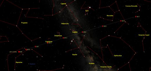 Asteroid 2012 QG42: path across the stars