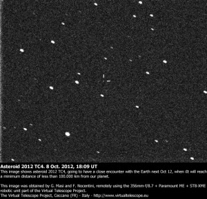 The near-Earth asteroid 2012 TC4 imaged at the Virtual Telescope