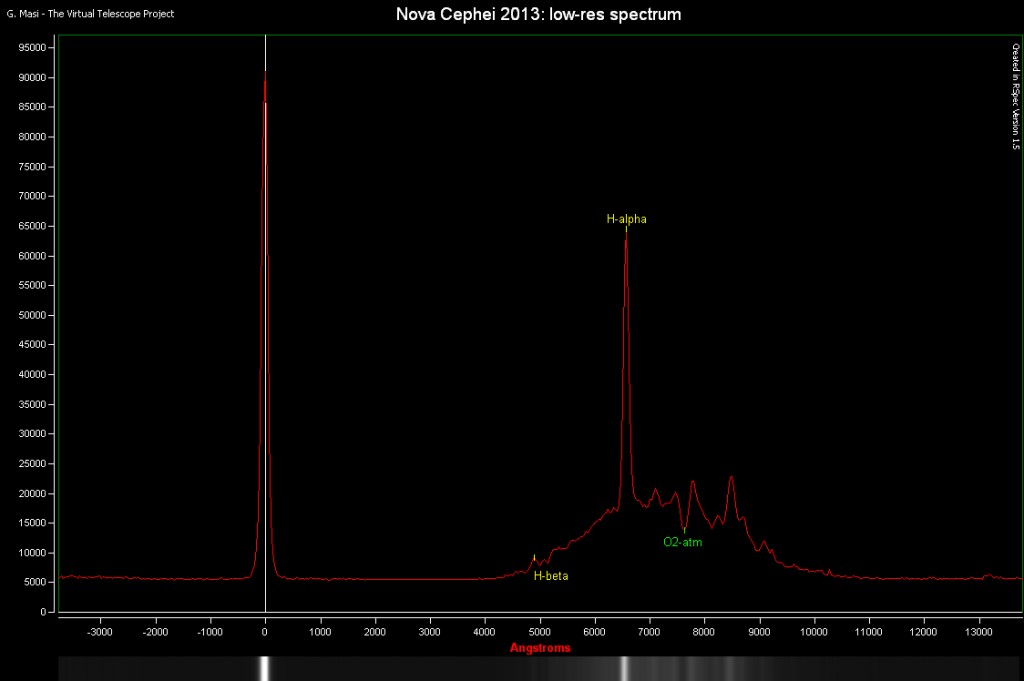 Nova Cephei 2013: a low res spectrum (8 Feb. 2013)