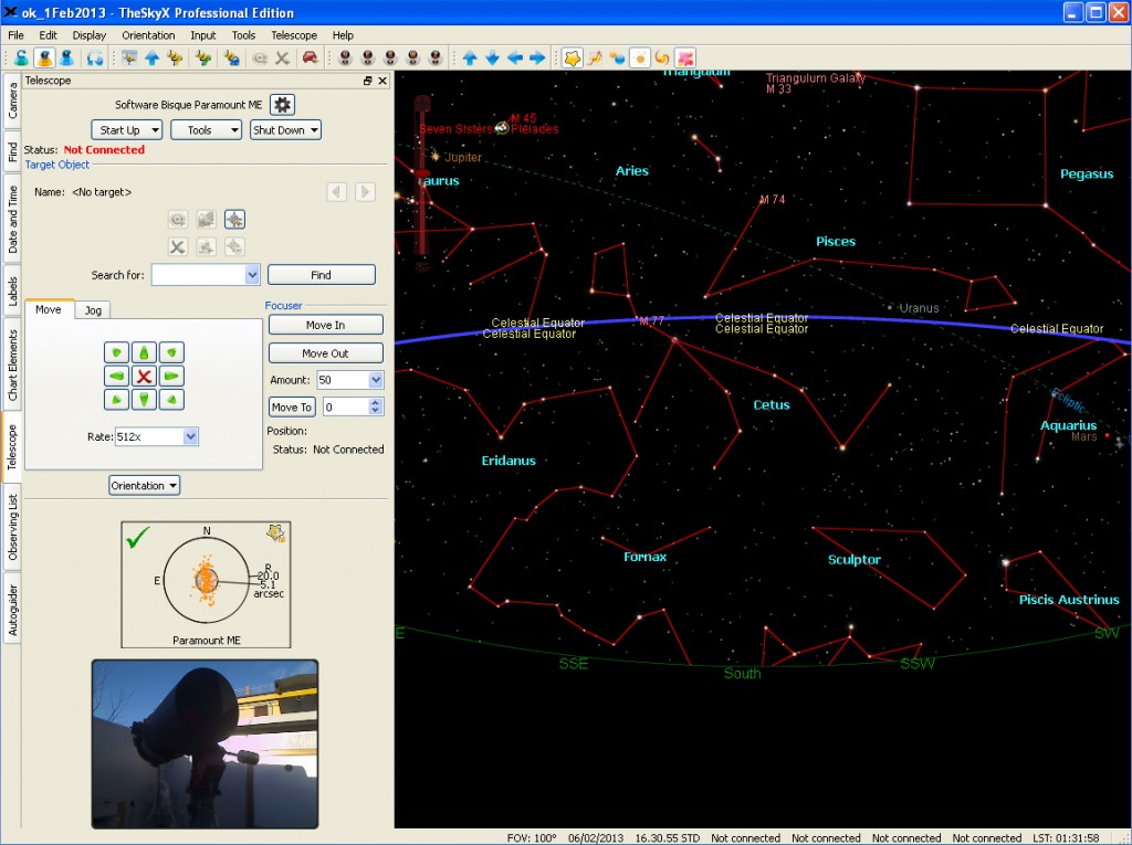 The Graphical User Interface of the Virtual Telescope units