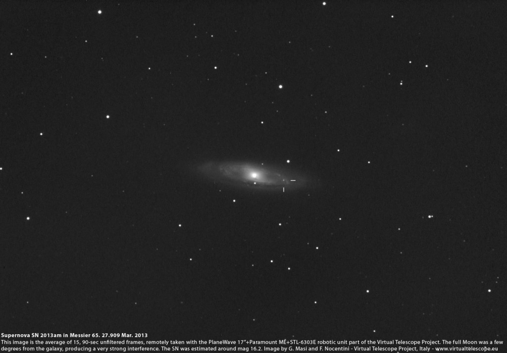 Supernova SN 2013am in Messier 65: 27 Mar. 2013