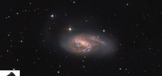 Messier 66, a color view grabbed with the telescope in the bottom left