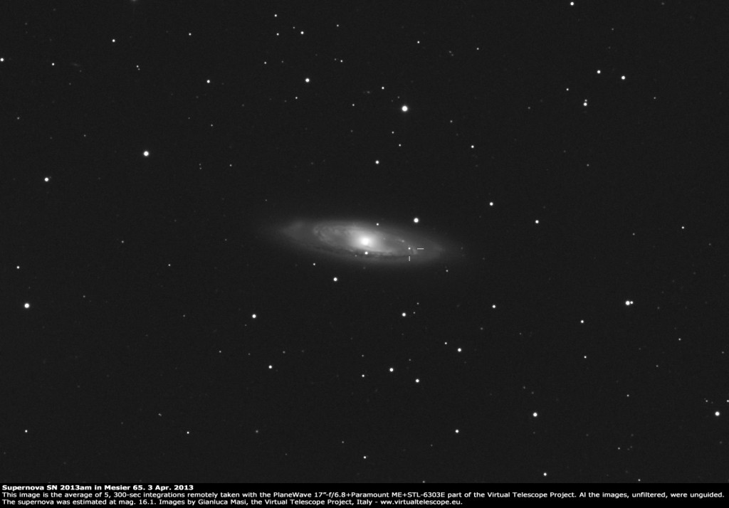 Supernova SN 2013am in Messier 65: 3 Apr. 2013