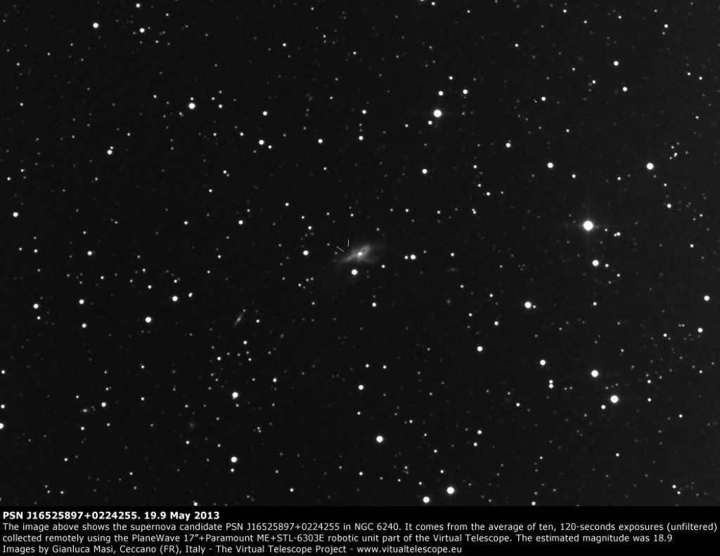 PSN J16525897+0224255 in NGC 6240: 19 May 2013