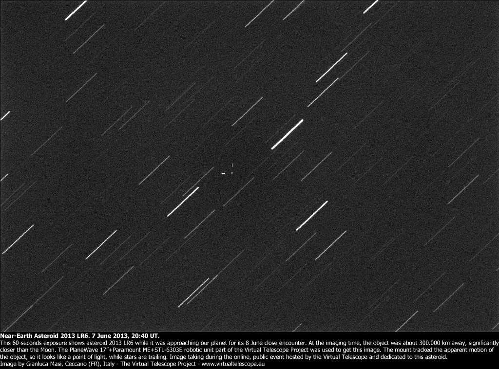 Near-Earth Asteroid 2013 RL6 approaching the Earth (7 June 2013)