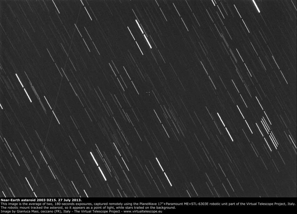 Near-Earth asteroid 2003 DZ15: 27 July 2013