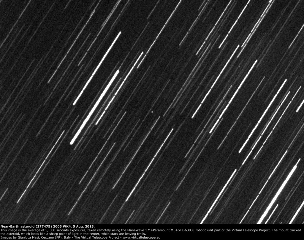 Near-Earth asteroid (277475) 2005 WK4: 5 Aug. 2013
