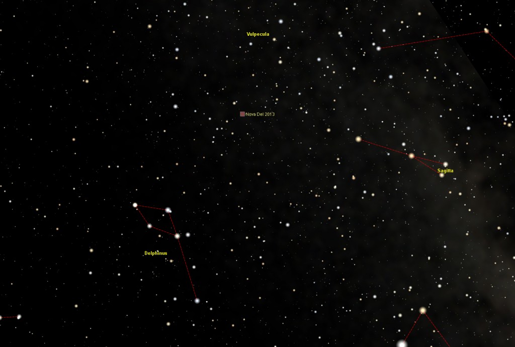 Nova Del 2013: deeper star chart