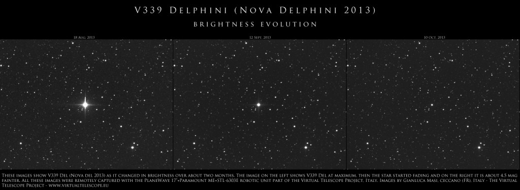 V339 Delphini (= Nova Delphini 2013): brightness evolution