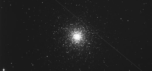 Messier 13 with satellite