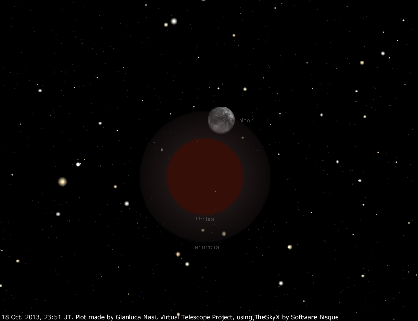 Penumbra Lunar Eclipse: 18 Oct. 2013, 23:51 UT - maximum of the eclipse