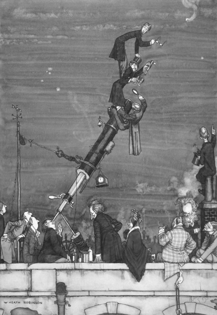 W. Heath Robinson: "Searching for Halley's Comet At Greenwich Observatory" (1909)