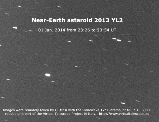 Near-Earth asteroid 2013 YL2: a movie (01 Jan. 2014)