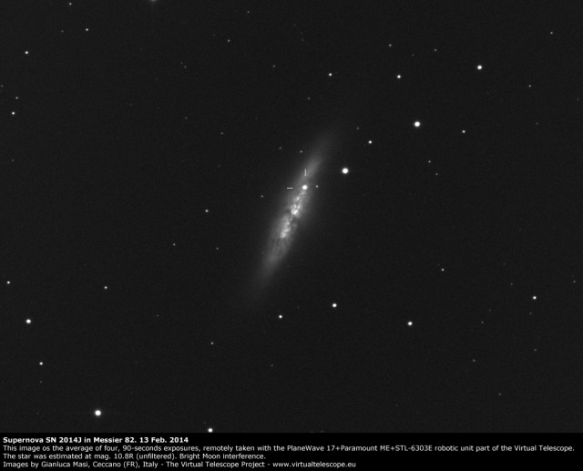 Supernova SN 2014J in M82: 12 Feb. 2014