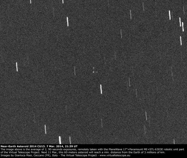 Potentially Hazardous Asteroid 2014 CU13: 7 Mar. 2014