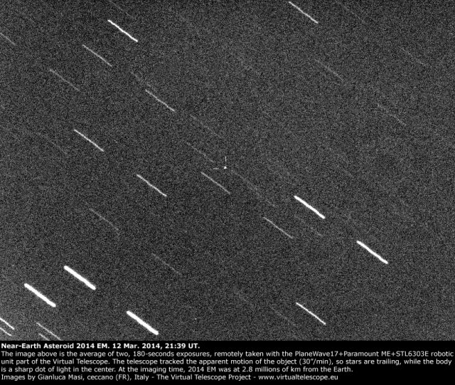 Near-Earth Asteroid 2014 EM: 12 Mar. 2014