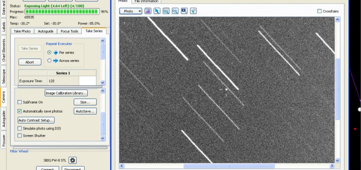 Asteroid 2014 GN1 as seen in the control panel of the telescope