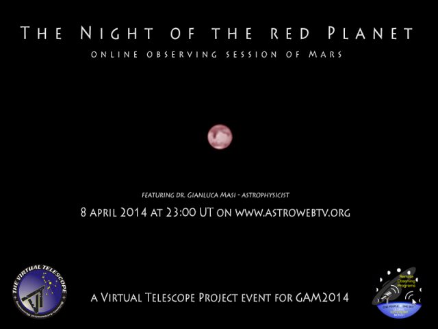 The Night of the Red Planet:  8 Apr. 2014, 23:00 UT