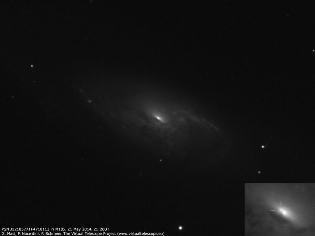 PSN J12185771+4718113 in M106: image (21 May 2014)