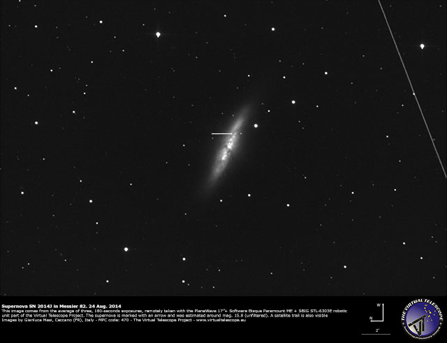 Supernova SN 2014J in M82: 24 Aug. 2014