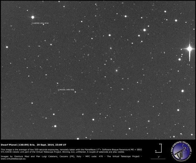 The dwarf planet (136199) Eris: 29 Sept. 2014