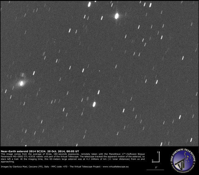 Near-Earth Asteroid 2014 SC324: 20 Oct. 2014
