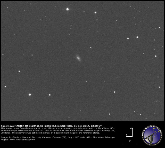 Supernova MASTER OT J120451.50+265946.6 in NGC 4080: 31 Oct. 2014