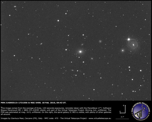 PSN J14095513+1731556 in NGC 5490: 18 Feb. 2015