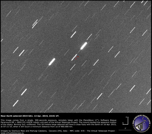 Near-Earth Asteroid 2015 GA1: 13 Apr. 2015