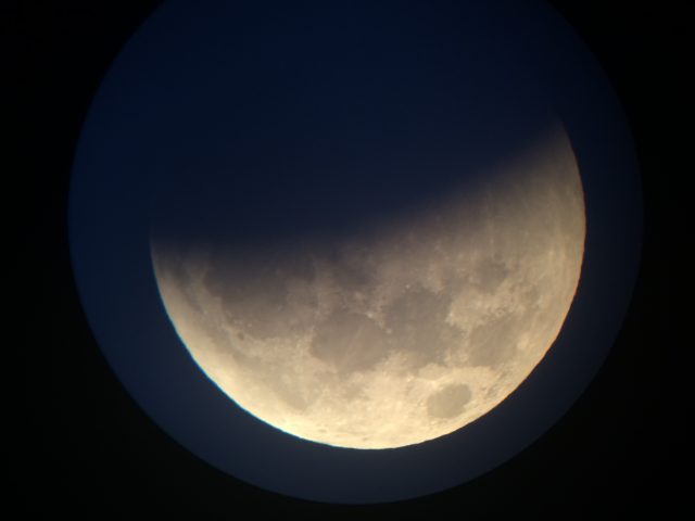 4 April 2015 lunar eclipse; the Earth's shadow is now very dominant (Gary Varney)