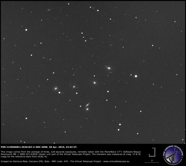 PSN J12060084+2036183 in NGC 4098: 28 Apr. 2015