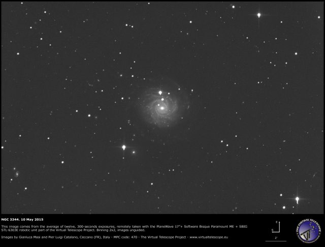 NGC 3344 in Leo Minor: an image (10 May 2015)