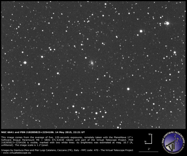PSN J18285823+2254106 in NGC 6641: an image (14 May 2015)