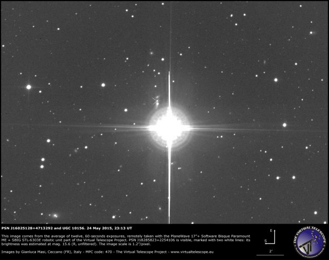 Supernova PSN J16025128+4713292 in UGC 10156: an image (24 May 2015)
