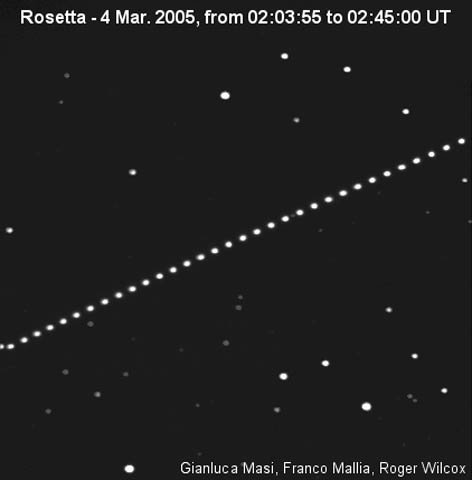 Rosetta spacecraft during its 4 Mar. 2005 flyby with the Earth