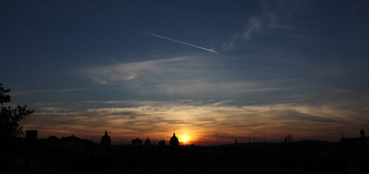 Sunset on Rome from Piazzale Caffarelli, waiting for Venus and Jupiter: 29 June 2015
