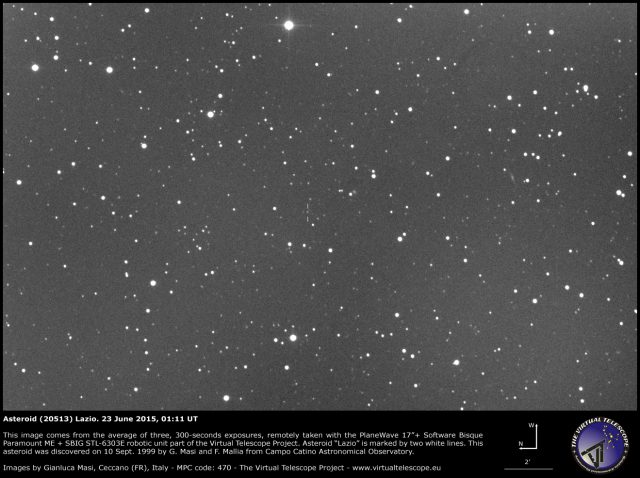 Asteroid (20513) Lazio: an image (23 June 2015)