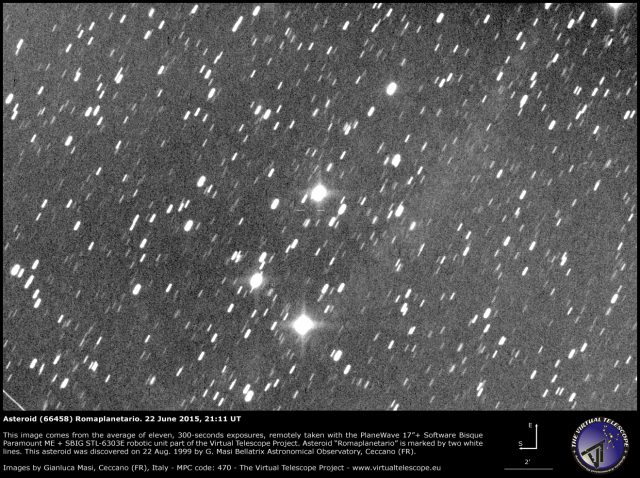 Asteroid (66458) Romaplanetario: 22 June 2015