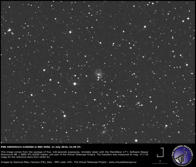 PSN J20435314+1230304 in NGC 6956: 11 July 2015