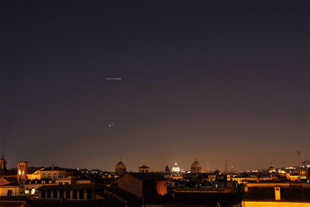 Venere e Giove brillano dinanzi alla criniera del Leone: 1 luglio 2015